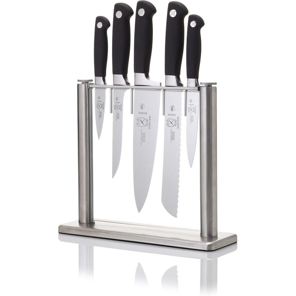 image:imageMercer Culinary M20000 Genesis 6Piece Forged Knife Block Set Tempered Glass BlockBlack6Piece Glass Block