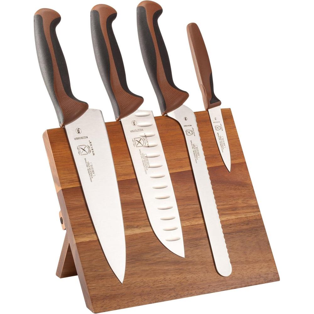 image:imageMercer Culinary Millennia 5Piece Magnetic Board Set Rubberwood White HandlesChocolate Handles