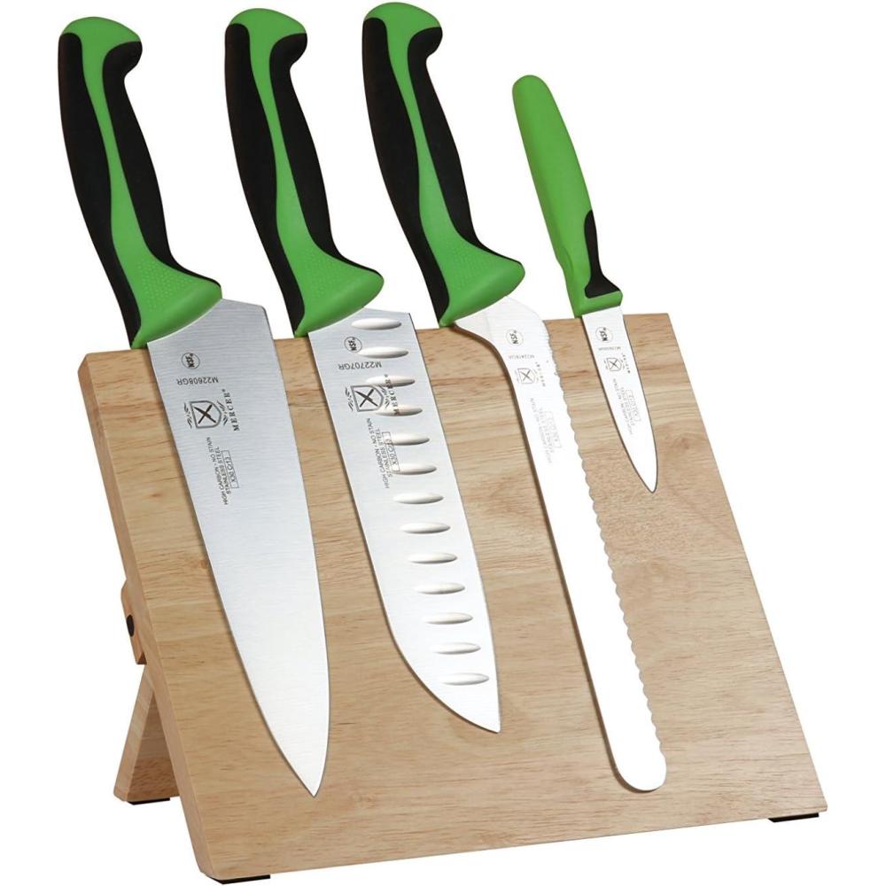 image:imageMercer Culinary Millennia 5Piece Magnetic Board Set Rubberwood White HandlesGreen