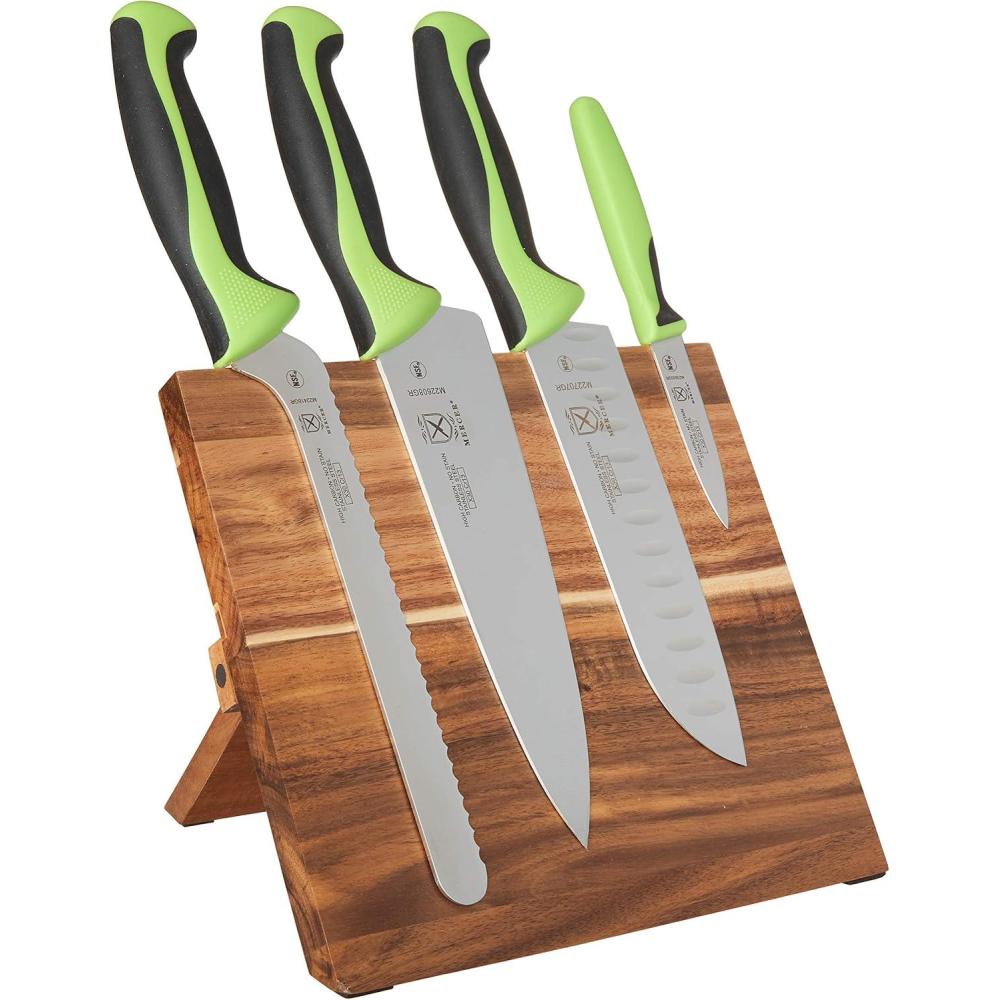 image:imageMercer Culinary Millennia 5Piece Magnetic Board Set Rubberwood White HandlesGreen Handles