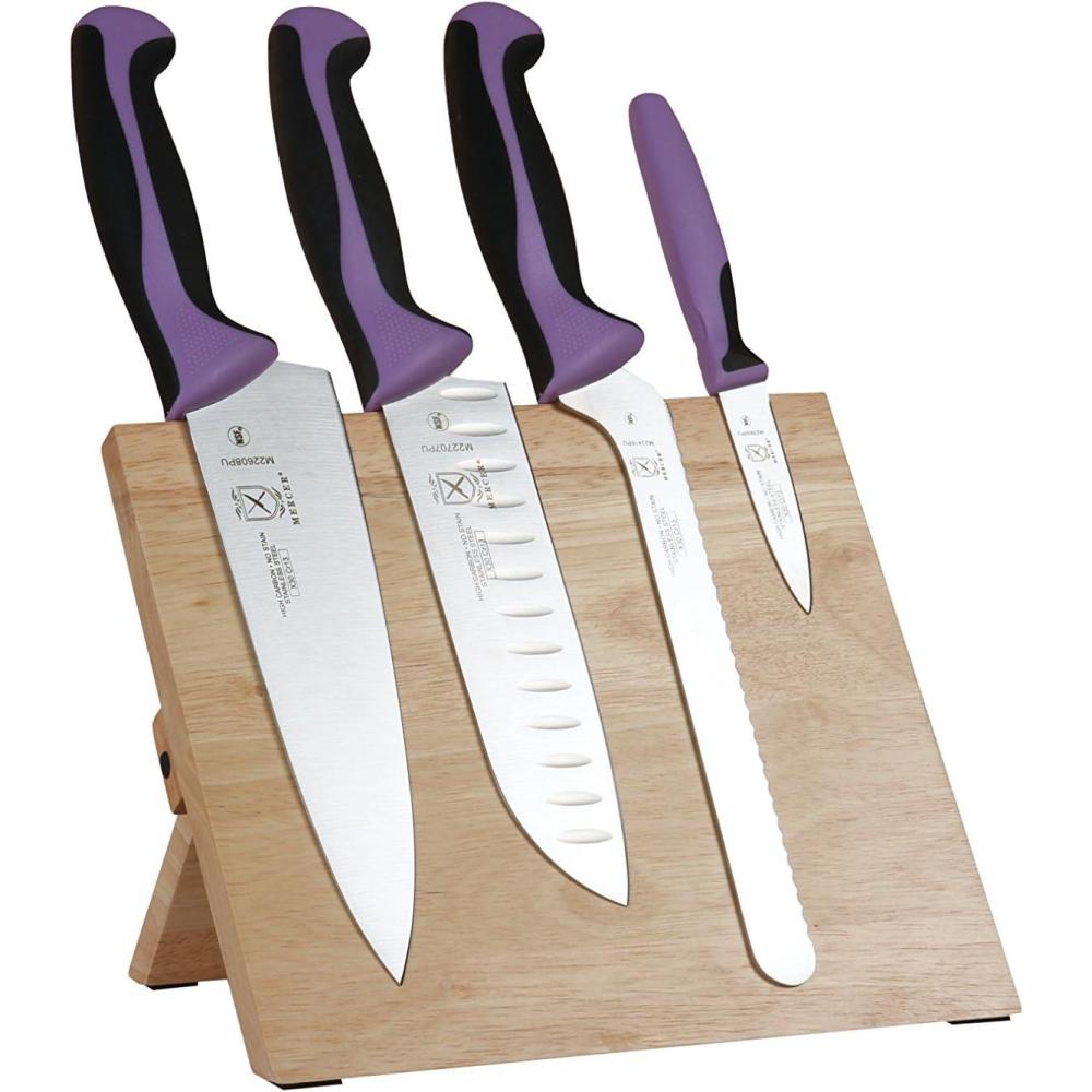 image:imageMercer Culinary Millennia 5Piece Magnetic Board Set Rubberwood White HandlesPurple