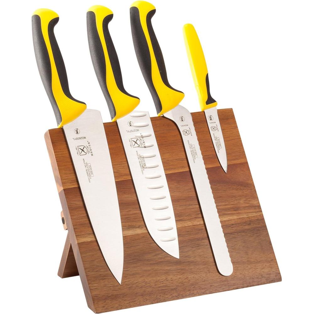 image:imageMercer Culinary Millennia 5Piece Magnetic Board Set Rubberwood White HandlesYellow Handles