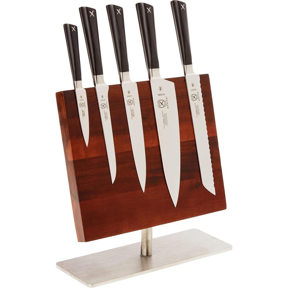 image:imageMercer Culinary Zm 6Piece Forged Block Set Beech Wood and GlassMagnetic Board Stand  11 38 in x 9 in