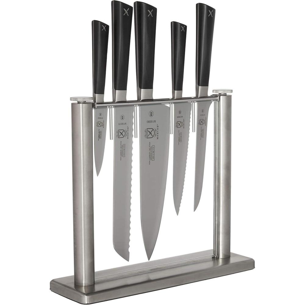 image:imageMercer Culinary Zm 6Piece Forged Block Set Beech Wood and GlassStainless Steel and Glass