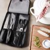 Mercer Culinary Genesis 7-Piece Forged Steak Knife Set, Steel/Black(4-Piece Forged Carving Set)