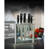 Mercer Culinary M20000 Genesis 6-Piece Forged Knife Block Set, Tempered Glass Block,Black(6-Piece Glass Block)