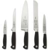 Mercer Culinary M20000 Genesis 6-Piece Forged Knife Block Set, Tempered Glass Block,Black(6-Piece Glass Block)