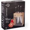 Mercer Culinary M20000 Genesis 6-Piece Forged Knife Block Set, Tempered Glass Block,Black(6-Piece Wood & Glass)
