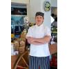 Mercer Culinary M60075HT Hounds Tooth Skull Cap with No Mesh(Standard  Black Chalk Stripe)
