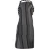 Mercer Culinary M61110WH Genesis Bib Apron with Pocket, White(Black & White Chalk Stripe)