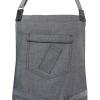 Mercer Culinary Metro Edge Renegade Bib Server Apron, Black Denim with Brown Leather Straps(Black Denim)