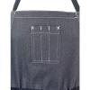 Mercer Culinary Metro Edge Renegade Bib Server Apron, Black Denim with Brown Leather Straps(Charcoal Gray)