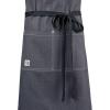 Mercer Culinary Metro Edge Renegade Bib Server Apron, Black Denim with Brown Leather Straps(Charcoal Gray)