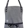 Mercer Culinary Metro Edge Renegade Bib Server Apron, Black Denim with Brown Leather Straps(Light Gray)
