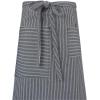 Mercer Culinary Metro Edge Renegade Bib Server Apron, Black Denim with Brown Leather Straps(Navy/White Railroad Stripe)