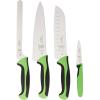 Mercer Culinary Millennia 5-Piece Magnetic Board Set, Rubberwood, White Handles(Green Handles)