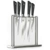 Mercer Culinary Premium Grade Super Steel 6-Piece Knife Set with Glass/Wood Block Stand, G10 Handles(6 Piece Knife Set with Glass Block Stand)