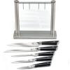 Mercer Culinary Premium Grade Super Steel 6-Piece Knife Set with Glass/Wood Block Stand, G10 Handles(6 Piece Knife Set with Glass Block Stand)