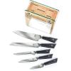 Mercer Culinary Premium Grade Super Steel 6-Piece Knife Set with Glass/Wood Block Stand, G10 Handles(6 Piece Knife Set with Glass/Wood Block Stand)