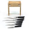 Mercer Culinary Premium Grade Super Steel 6-Piece Knife Set with Glass/Wood Block Stand, G10 Handles(6 Piece Knife Set with Glass/Wood Block Stand)
