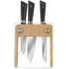 Mercer Culinary Premium Grade Super Steel 6-Piece Knife Set with Glass/Wood Block Stand, G10 Handles(6 Piece Knife Set with Glass/Wood Block Stand)