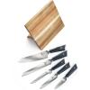 Mercer Culinary Premium Grade Super Steel 6-Piece Knife Set with Glass/Wood Block Stand, G10 Handles(6 Piece Knife Set with Magnetic Acacia Stand)