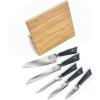Mercer Culinary Premium Grade Super Steel 6-Piece Knife Set with Glass/Wood Block Stand, G10 Handles(6 Piece Knife Set with Magnetic Bamboo Stand)
