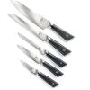 Mercer Culinary Premium Grade Super Steel 6-Piece Knife Set with Glass/Wood Block Stand, G10 Handles(6 Piece Knife Set with Magnetic Bamboo Stand)