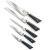 Mercer Culinary Premium Grade Super Steel 6-Piece Knife Set with Glass/Wood Block Stand, G10 Handles(6 Piece Knife Set with Magnetic Rubberwood Stand)