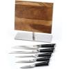 Mercer Culinary Premium Grade Super Steel 6-Piece Knife Set with Glass/Wood Block Stand, G10 Handles(6 Piece Knife Set with Magnetic Stand)