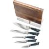 Mercer Culinary Premium Grade Super Steel 6-Piece Knife Set with Glass/Wood Block Stand, G10 Handles(6 Piece Knife Set with Magnetic Stand)