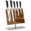 Mercer Culinary Premium Grade Super Steel 6-Piece Knife Set with Glass/Wood Block Stand, G10 Handles(6 Piece Knife Set with Magnetic Stand)