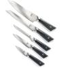 Mercer Culinary Premium Grade Super Steel 6-Piece Knife Set with Glass/Wood Block Stand, G10 Handles(6 Piece Knife Set with Magnetic Stand)