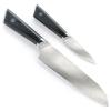 Mercer Culinary Premium Grade Super Steel 6-Piece Knife Set with Glass/Wood Block Stand, G10 Handles(7 Inch Santoku and 3.5 Inch Paring Knife Set)