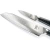 Mercer Culinary Premium Grade Super Steel 6-Piece Knife Set with Glass/Wood Block Stand, G10 Handles(7 Inch Santoku and 3.5 Inch Paring Knife Set)