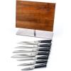 Mercer Culinary Premium Grade Super Steel 6-Piece Knife Set with Glass/Wood Block Stand, G10 Handles(8 Piece Knife Set with Magnetic Stand)