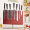 Mercer Culinary Züm 6-Piece Forged Block Set, Beech Wood and Glass(Magnetic Board Stand  14 1/8 in x 10 1/4)