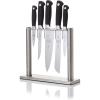 Mercer Culinary M20000 Genesis 6-Piece Forged Knife Block Set, Tempered Glass Block,Black(6-Piece Glass Block)
