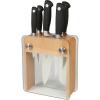Mercer Culinary M20000 Genesis 6-Piece Forged Knife Block Set, Tempered Glass Block,Black(6-Piece Wood & Glass)