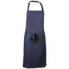 Mercer Culinary M61110WH Genesis Bib Apron with Pocket, White(Navy Blue)