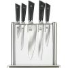 Mercer Culinary Premium Grade Super Steel 6-Piece Knife Set with Glass/Wood Block Stand, G10 Handles(6 Piece Knife Set with Glass Block Stand)