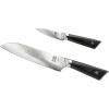 Mercer Culinary Premium Grade Super Steel 6-Piece Knife Set with Glass/Wood Block Stand, G10 Handles(7 Inch Santoku and 3.5 Inch Paring Knife Set)