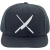Mercer Culinary Unisex Adult Raised Black Logo Cap, Black W/Small Black Logo(Black W/Large White Logo)