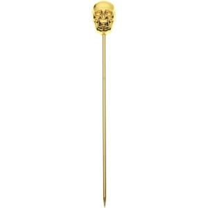 Barfly M37031CP Cocktail Pick, Circle Top, 4.25″ inch Copper (pack of 12)(Gold Skull Top)