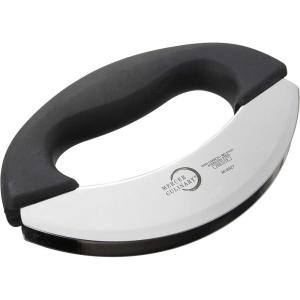Mercer Culinary Double Blade Rocking Mezzaluna Knife with 2 Knob Handles, 8 Inch, Stainless Steel(Stainless)