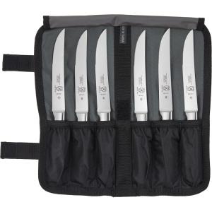 Mercer Culinary Genesis 7-Piece Forged Steak Knife Set, Steel/Black(Forged Steak Knife Set 7-Piece)