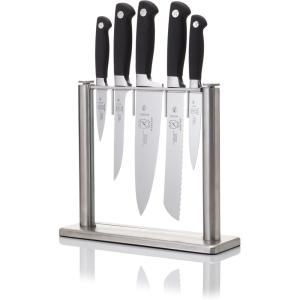 Mercer Culinary M20000 Genesis 6-Piece Forged Knife Block Set, Tempered Glass Block,Black(6-Piece Glass Block)
