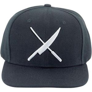 Mercer Culinary Unisex Adult Raised Black Logo Cap, Black W/Small Black Logo(Black W/Large White Logo)