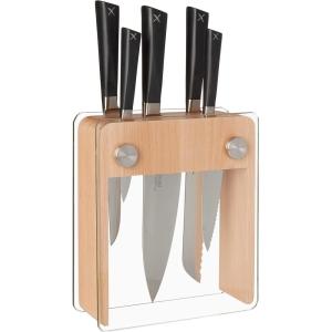 Mercer Culinary Züm 6-Piece Forged Block Set, Beech Wood and Glass(Beech Wood and Glass)