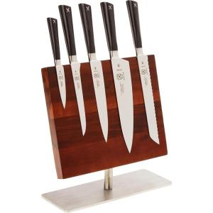 Mercer Culinary Züm 6-Piece Forged Block Set, Beech Wood and Glass(Magnetic Board Stand  11 3/8 in x 9 in)